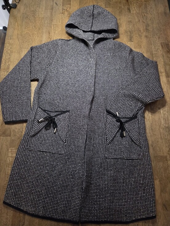 Sweaters - Hooded Long Knit Detailed Back And Pockets Coatigan